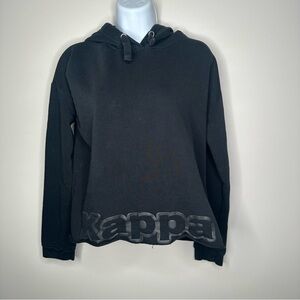 Kappa Cropped Distressed Black Hoodie